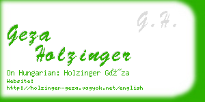 geza holzinger business card